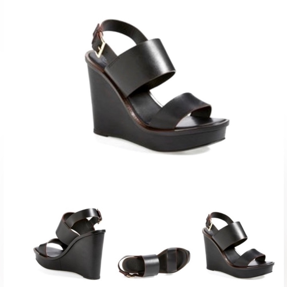 ⚡️SALE⚡️ NIB Tory Burch Lexington Leather Wedge Sandals